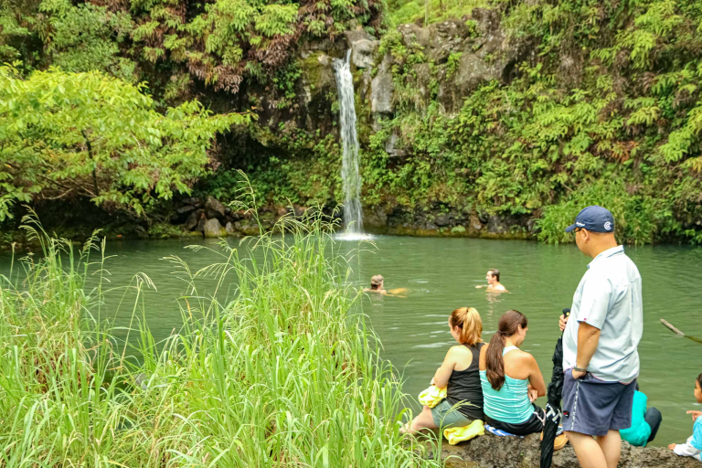 Puaa Kaa Wayside Park Waterfall Visitors Swim Road to Hana Maui
