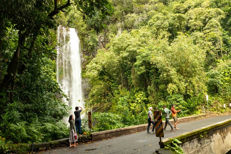 Road To Hana Watefall Visitors and Bridge Maui