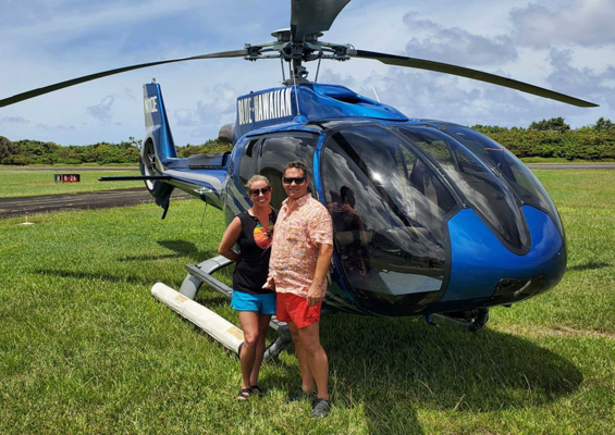temptationtours road to hana helicopter tour guests and helicopter 